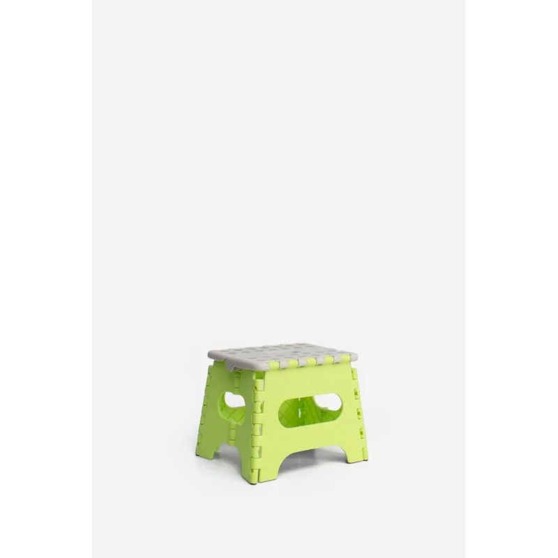 Taburete Plegable de PP Antideslizante 24x19x18 cm | Verde y Gris