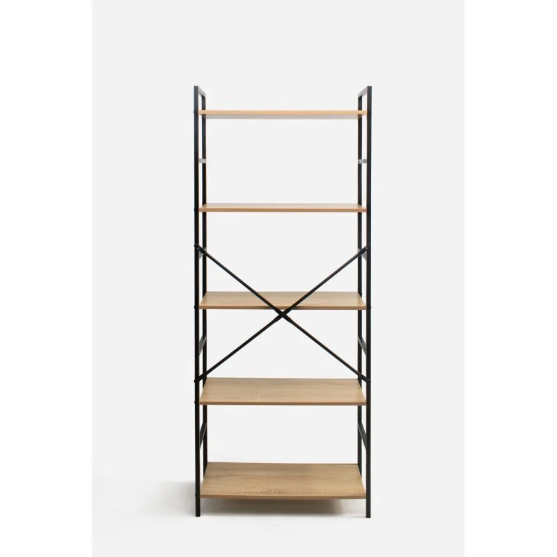 Estantería Industrial de Madera con Estructura de Metal Negra | 5 Baldas Trasera