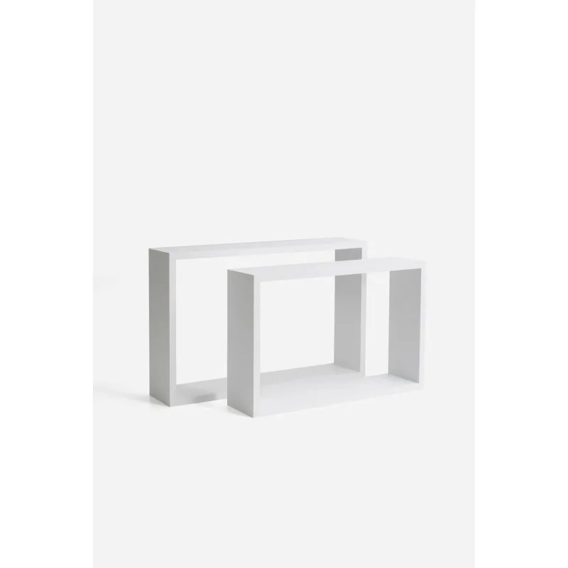 Set de 2 Estantes de Pared Rectangulares MDF Alp 42 x 27 x 10 cm | Blanco