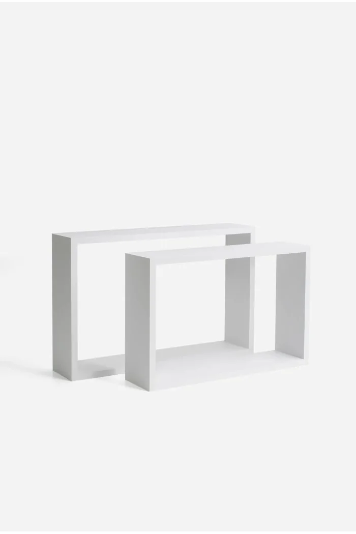 Set de 2 Estantes de Pared Rectangulares MDF Alp 42 x 27 x 10 cm | Blanco