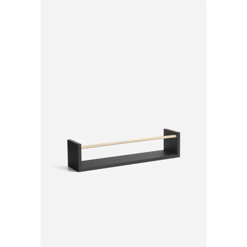 Balda flotante con barra Okan 42 x 10 x 10 cm| Negro
