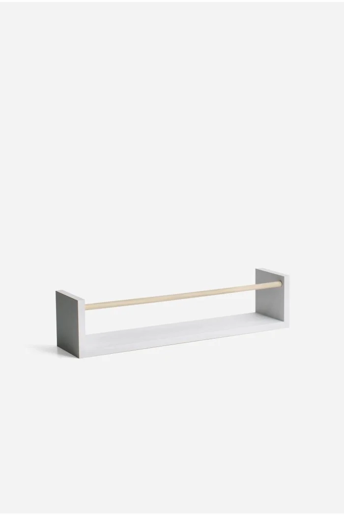 Balda flotante con barra Okan 42 x 10 x 10 cm | Blanco