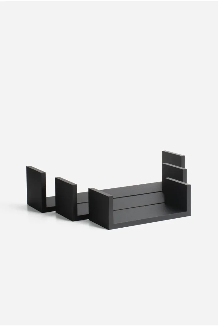 Estantes en U MDF 42,5 x 10 x 10 cm 4 | Negro