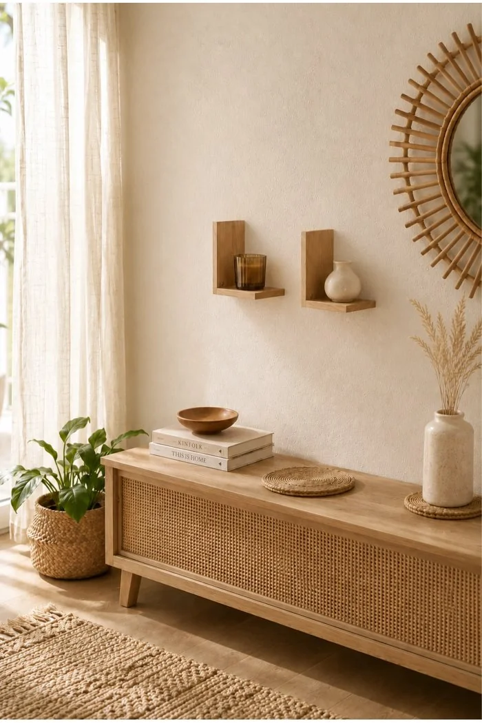 Set de 2 Estantes de Pared en L Alp 15 x 12 x 15 cm - Madera Ambiente