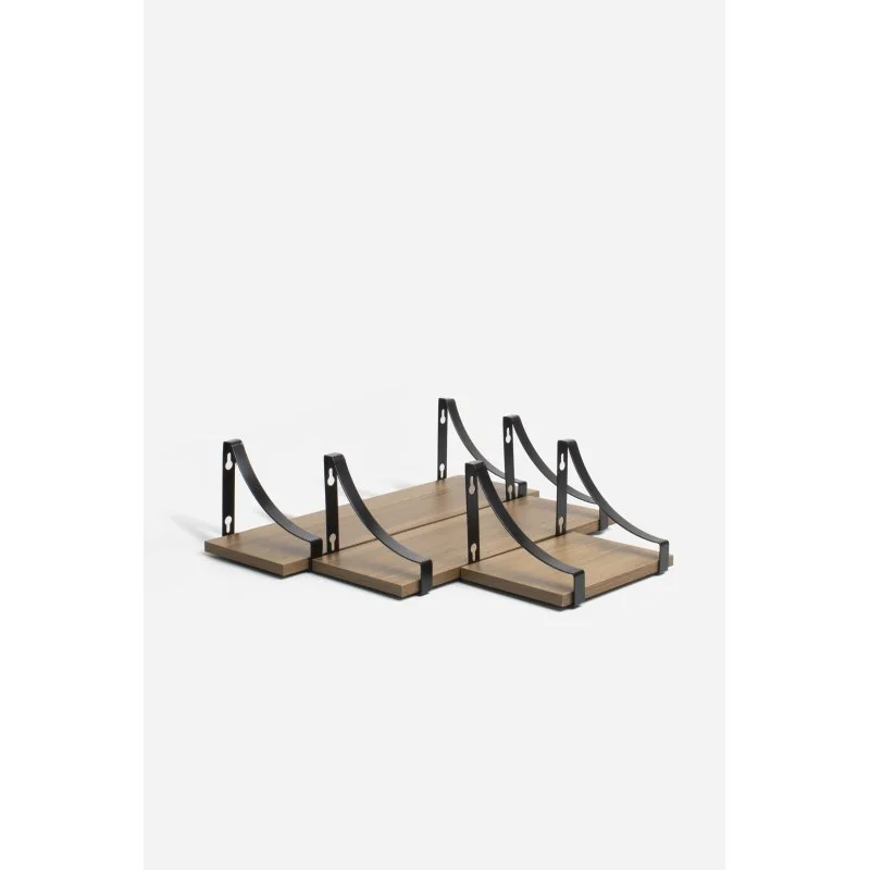 baldas con soportes curvos kaan curve estantes estilo industrial y baldas pared de madera