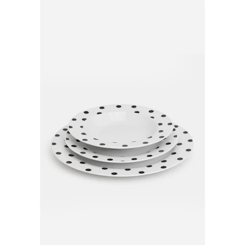 Vajilla porcelana 18 piezas puntos