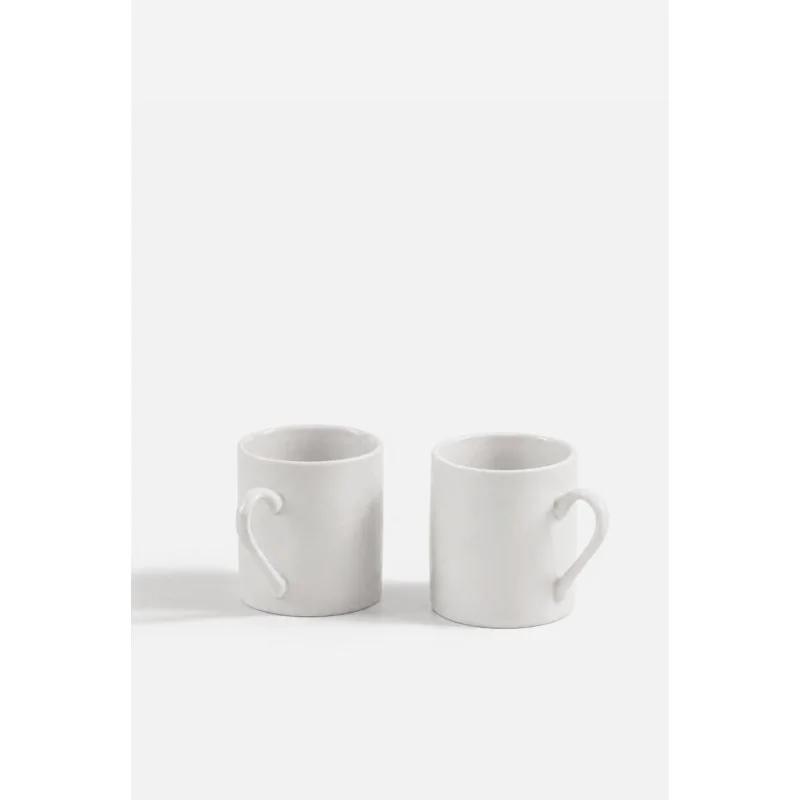 Juego de 6 Tazas de Café de Cerámica Blanca 5,5 cm de Alto x Ø5 cm | Tazas para Espresso y Café Corto