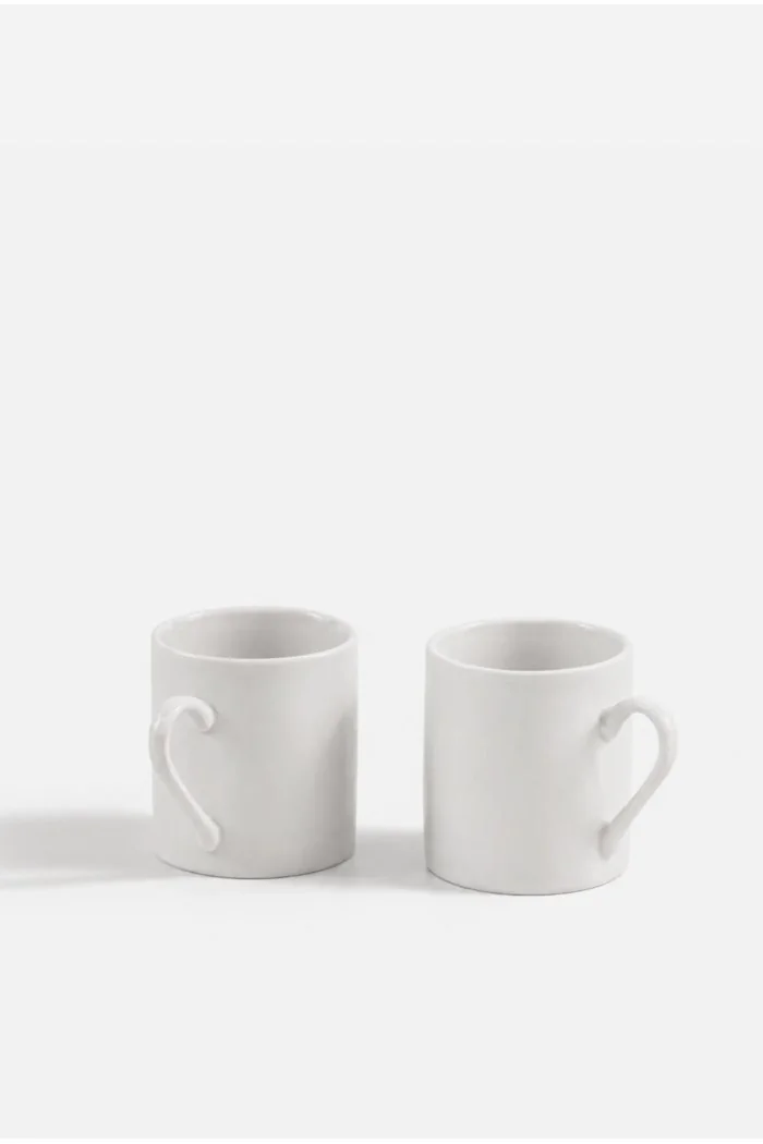 Juego de 6 Tazas de Café de Cerámica Blanca 5,5 cm de Alto x Ø5 cm | Tazas para Espresso y Café Corto