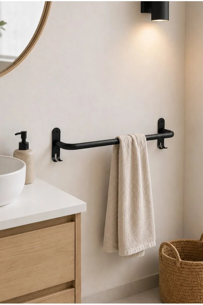 Toallero para pared aluminio - Negro