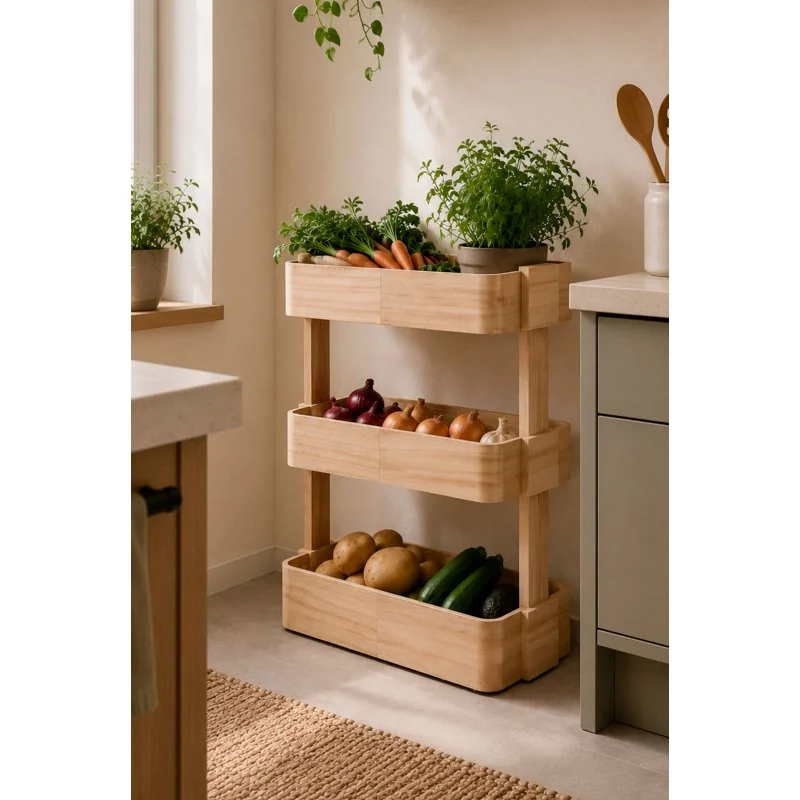 Verdulero de madera 3 alturas