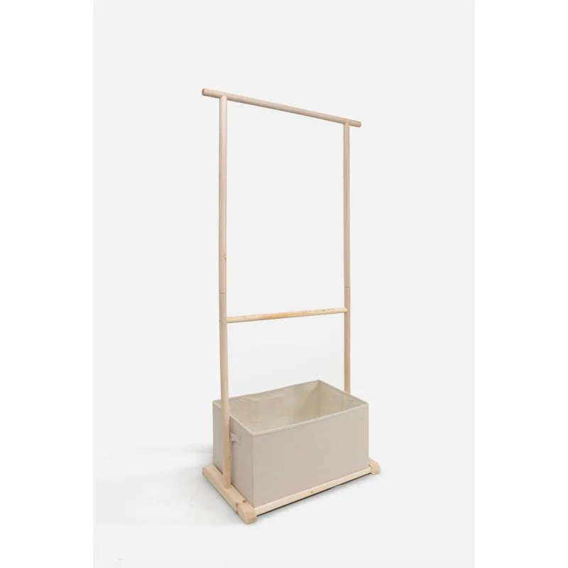 perchero de madera con cajon