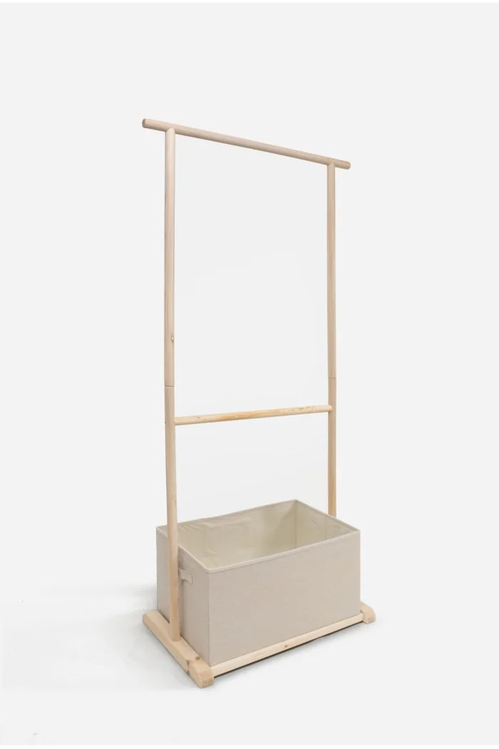 perchero de madera con cajon
