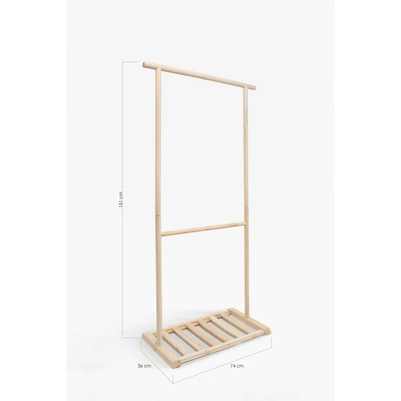 Perchero Madera con Zapatero | Burro para Ropa Newt