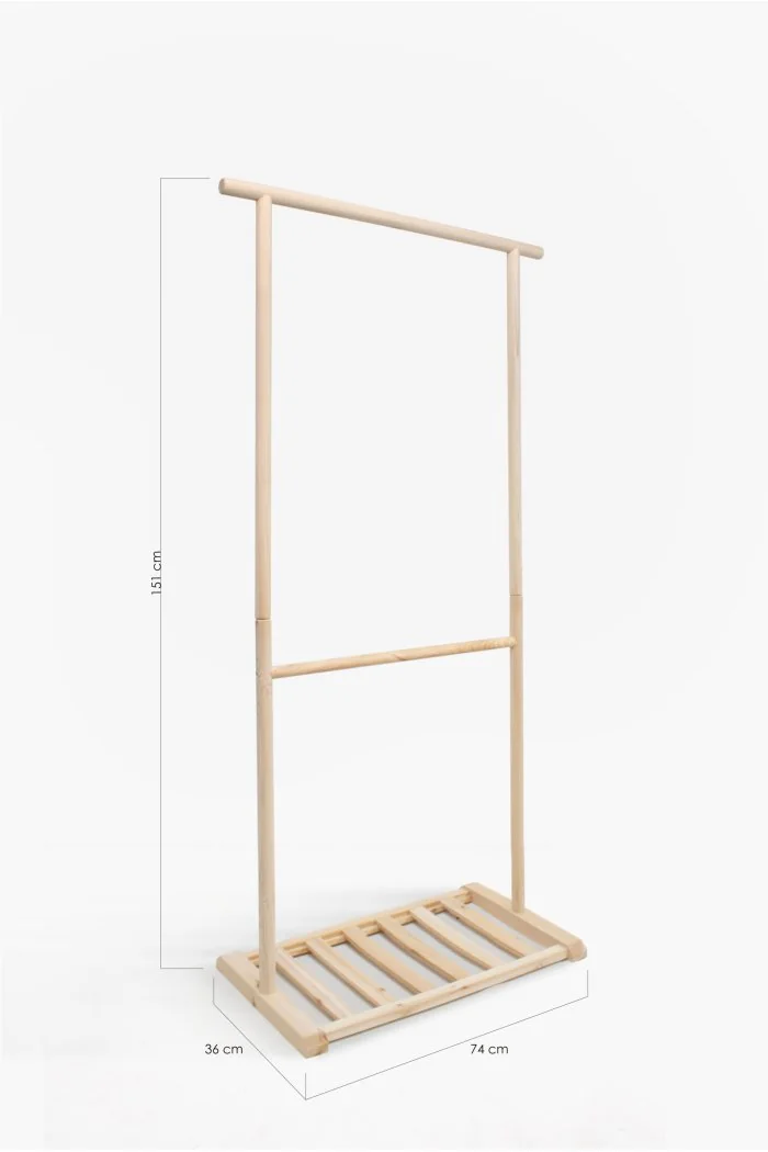 Perchero Madera con Zapatero | Burro para Ropa Newt