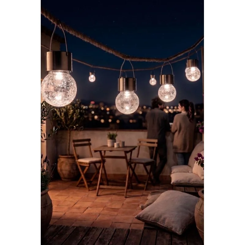 Pack de 24 Bombillas de Luz Solar de Acero Inoxidable Botanic Nº92 White D.6x9cm - Luz Blanca