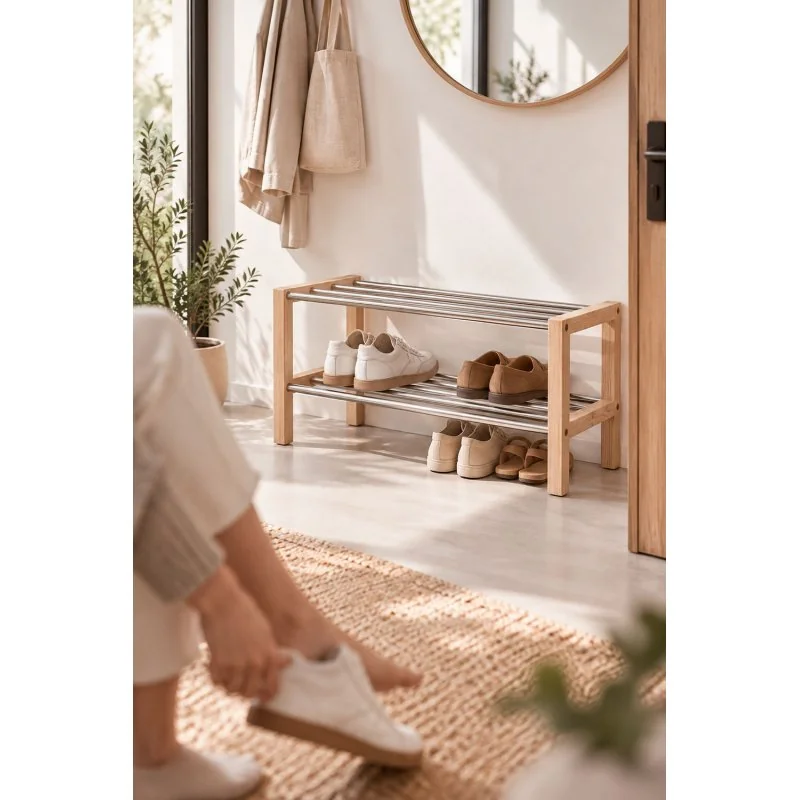 Zapatero Extensible de Madera y Metal Onir | Ambiente