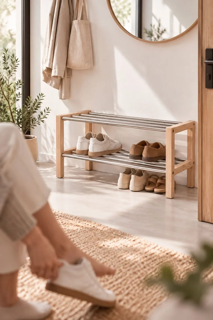 Zapatero Extensible de Madera y Metal Onir | Ambiente