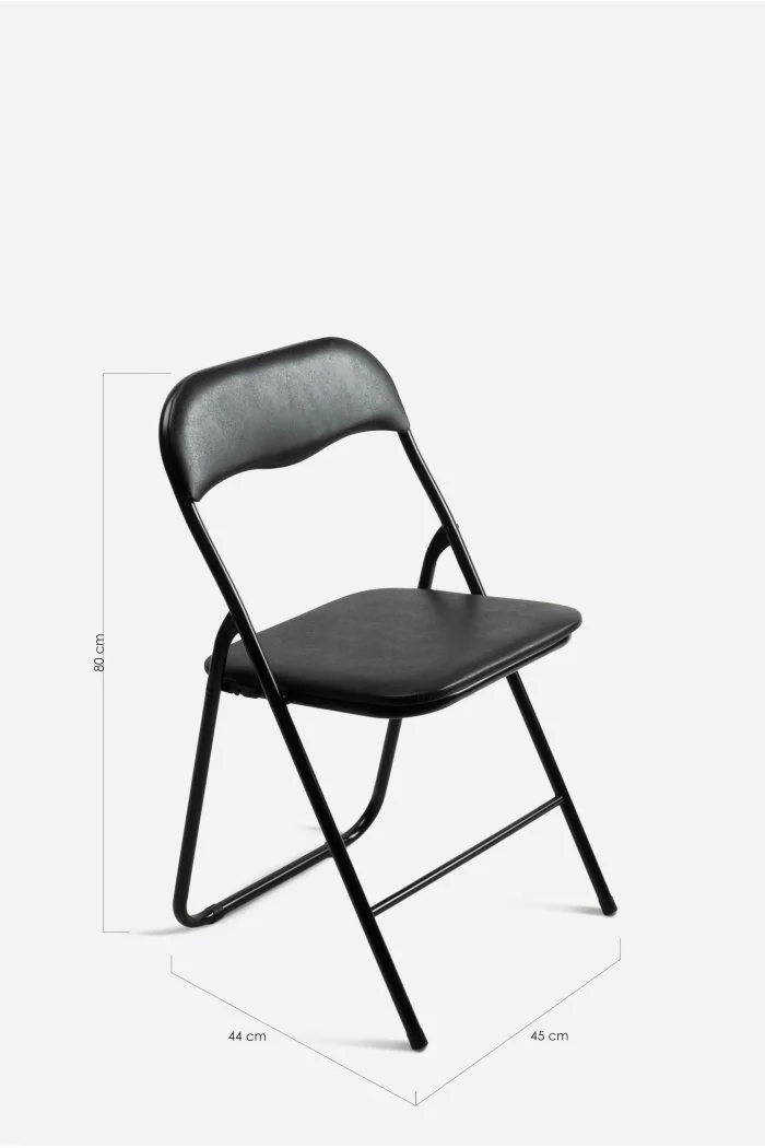 Silla de metal plegable acolchada Roxy Classic Noir