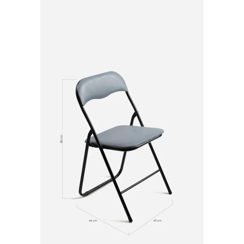 Silla de metal plegable acolchada Roxy Classic Noir