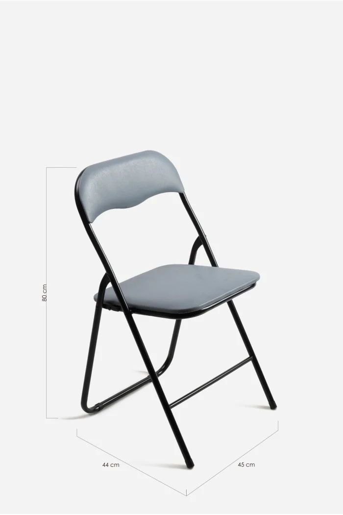Silla de metal plegable acolchada Roxy Classic Noir