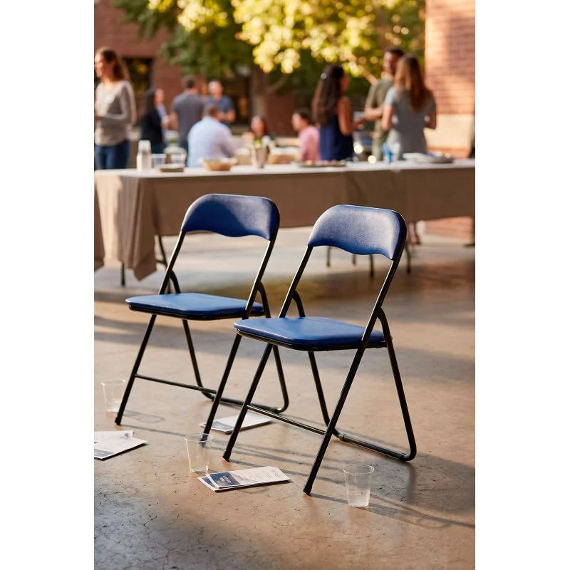 Silla de metal plegable acolchada Roxy Classic Noir