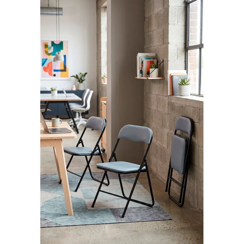 Silla de metal plegable acolchada Roxy Classic Noir