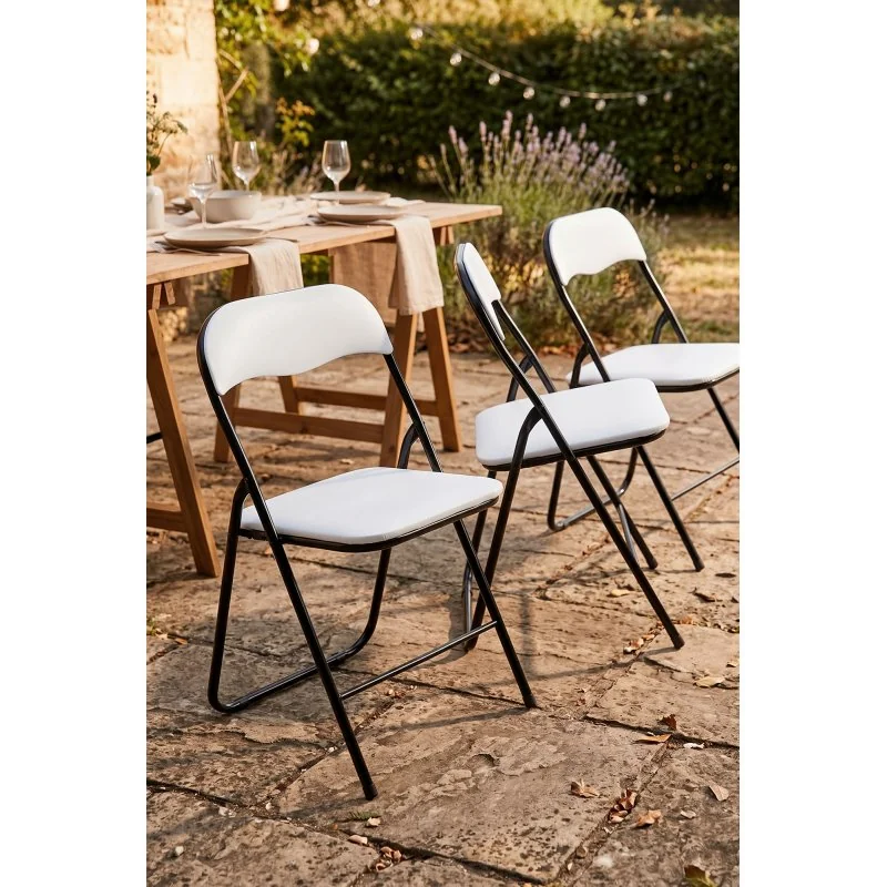 Silla de metal plegable acolchada Roxy Classic Noir