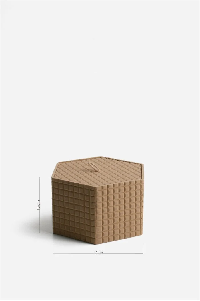 Caja Organizadora con Tapa de MDF Duna Hexa | 3 Tamaños y 2 Colores
