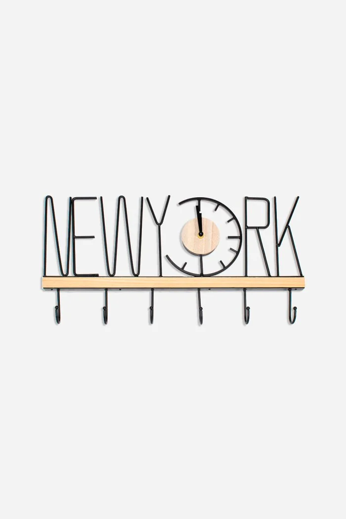 Perchero de pared New York en madera y metal NY