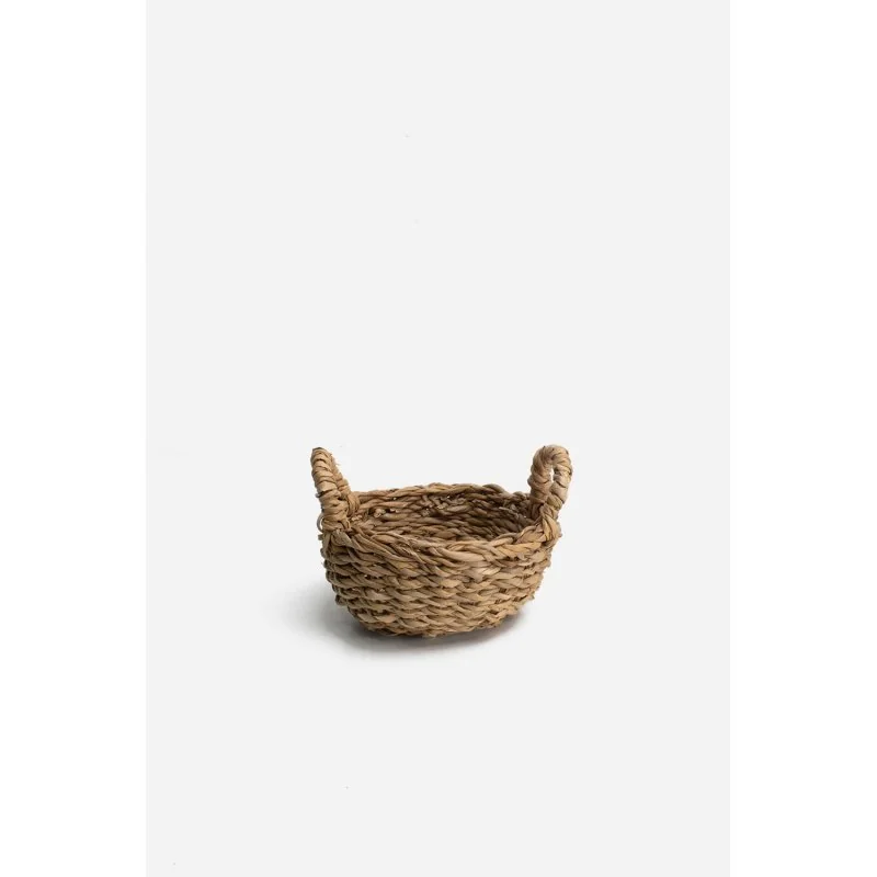 Cesto Redondo Senda de Enea Natural Trenzada Rígida Ø15x7 cm - Frontal