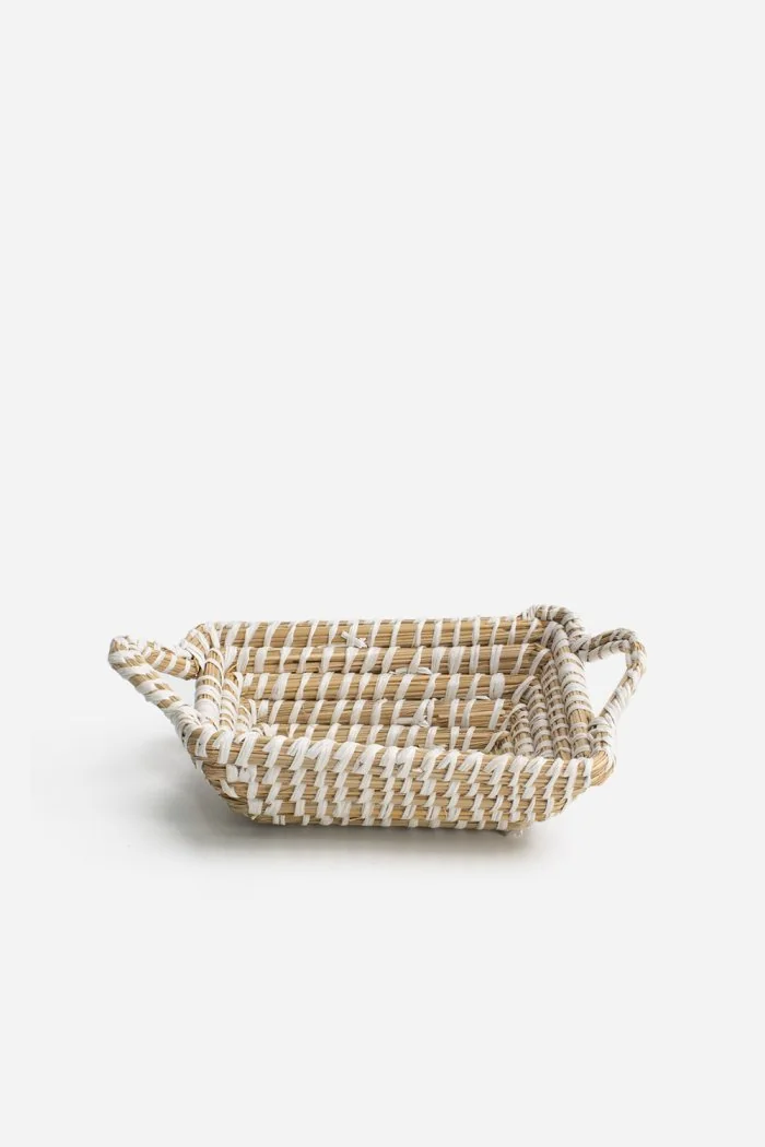 Panera Vega de Enea Natural y Blanca con Asas