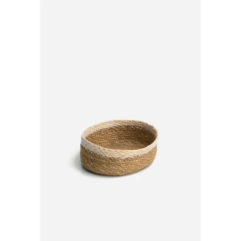 Cesto Decorativo Ovalado Arce de Enea Natural 22x16 cm