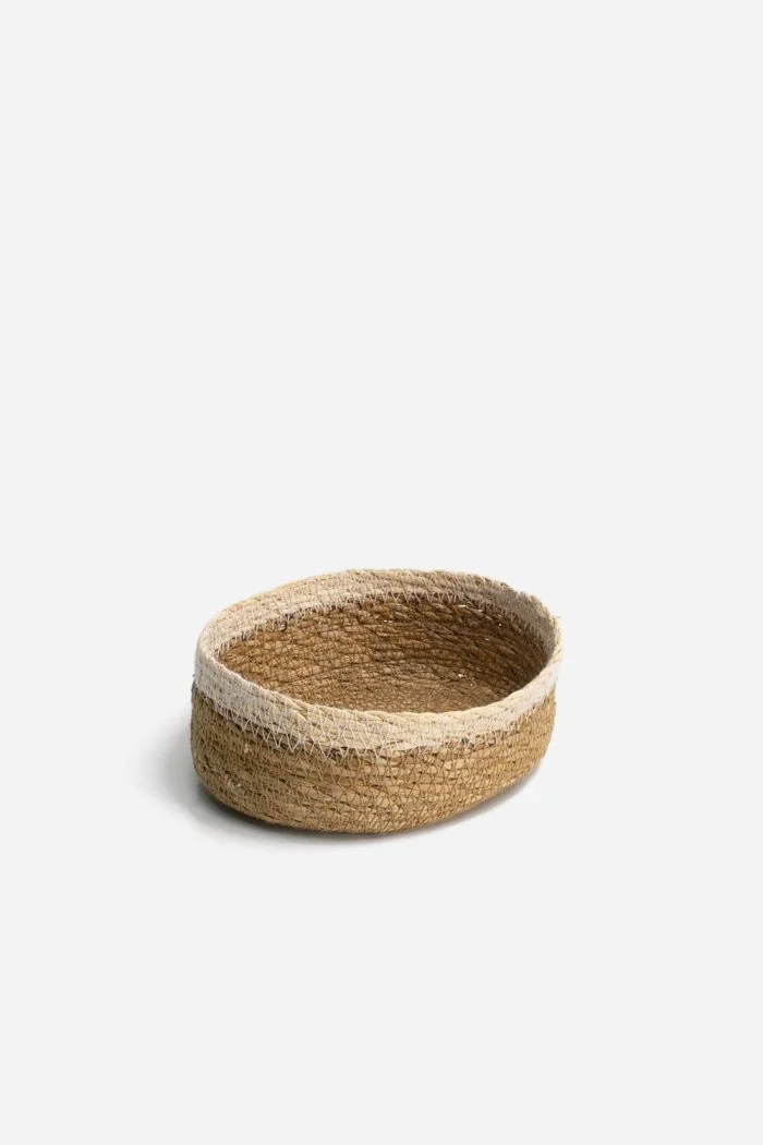 Cesto Decorativo Ovalado Arce de Enea Natural 22x16 cm
