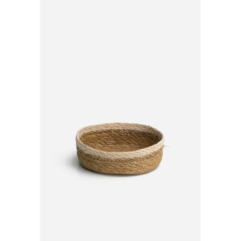 Cesto Decorativo Ovalado Arce de Enea Natural 22x16 cm