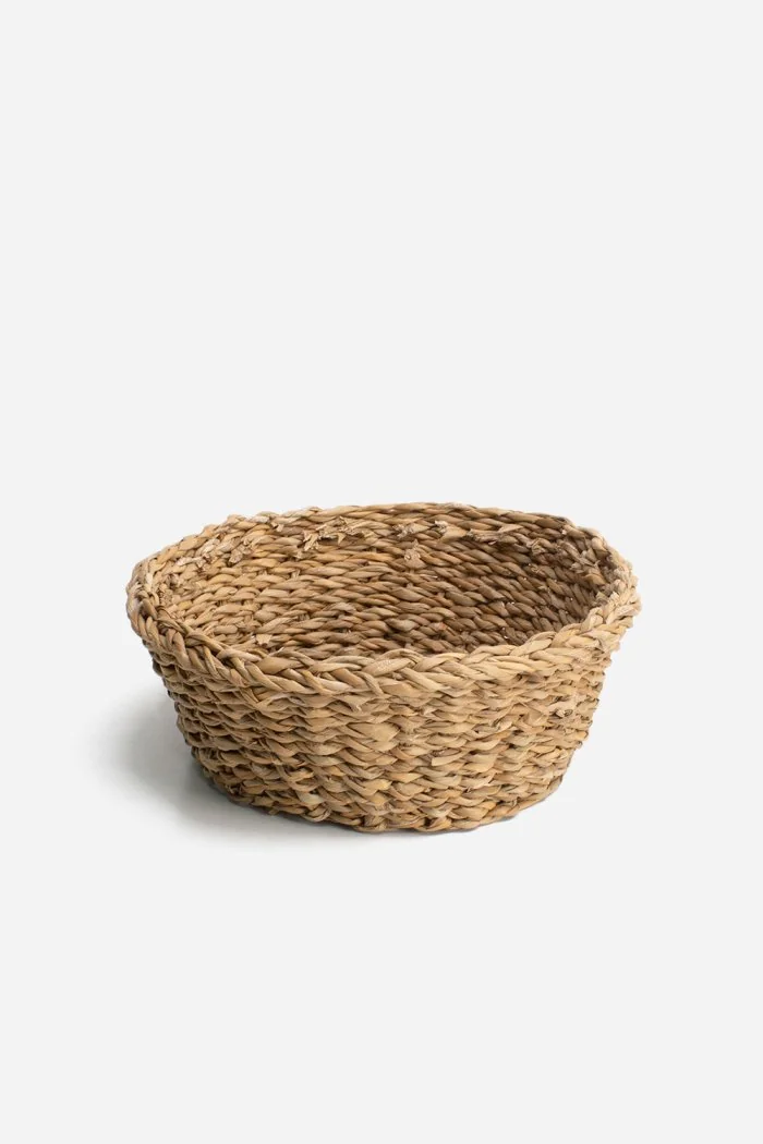 Cesto Senda de Enea Natural Trenzada Rígida Ø26x10 cm