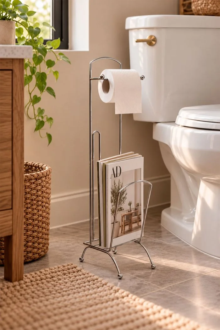 Portarollos con Revistero Viraj 65 cm | Portarrollos de Pie